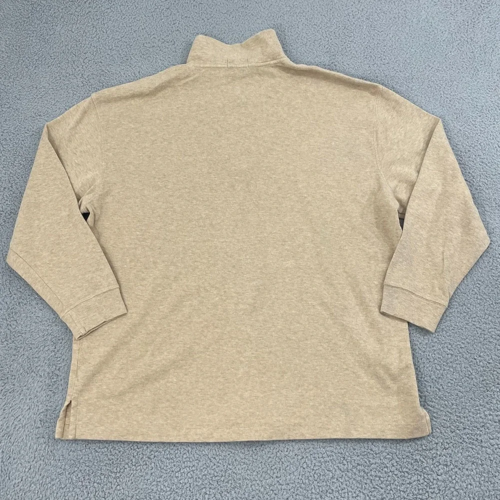 Polo Ralph Lauren Estate Rib 1/4 Zip Men 2XB Beige Cotton Preppy Pullover